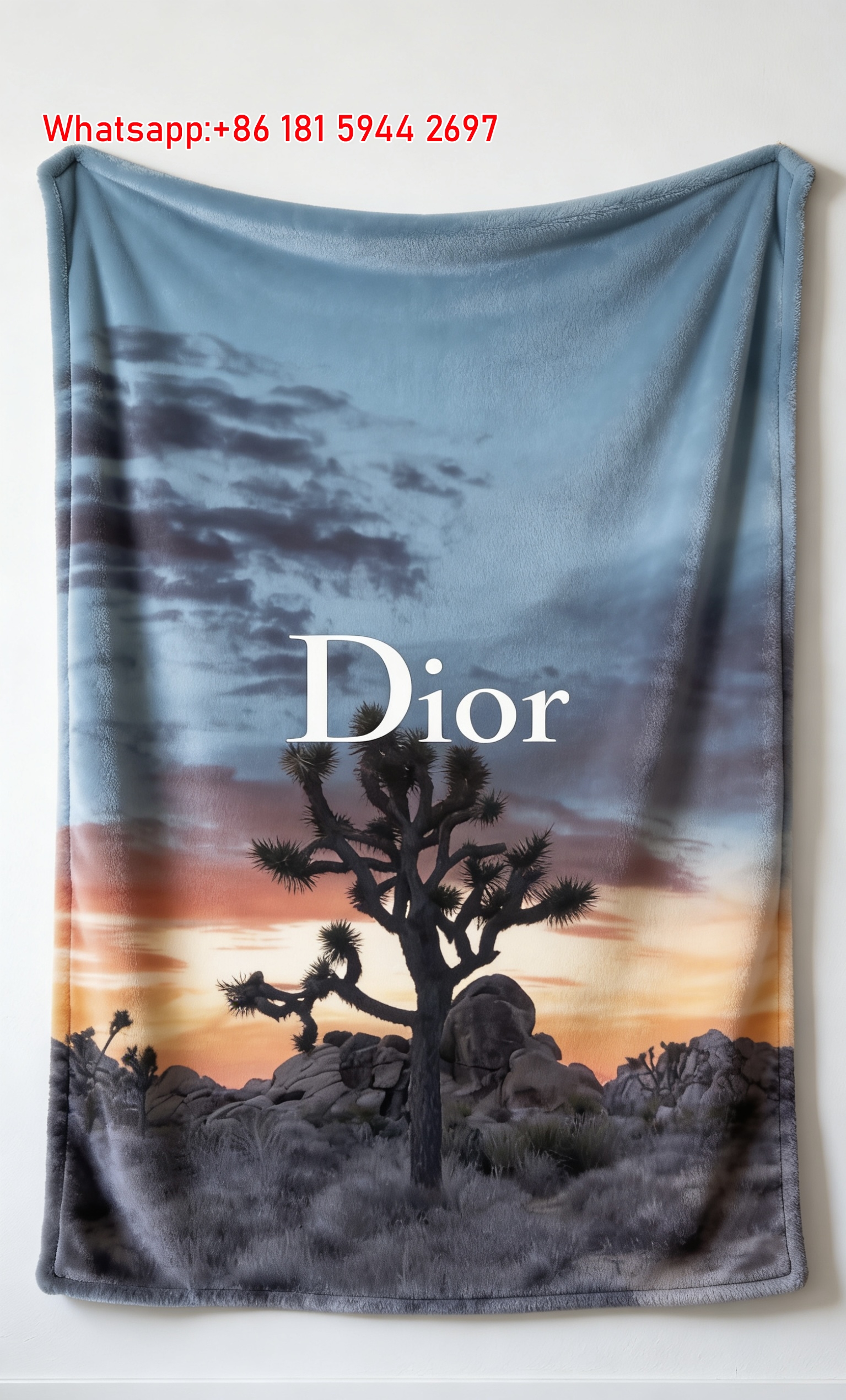 Dior Desert Landscape Flannel Sofa Throw Blanket D480